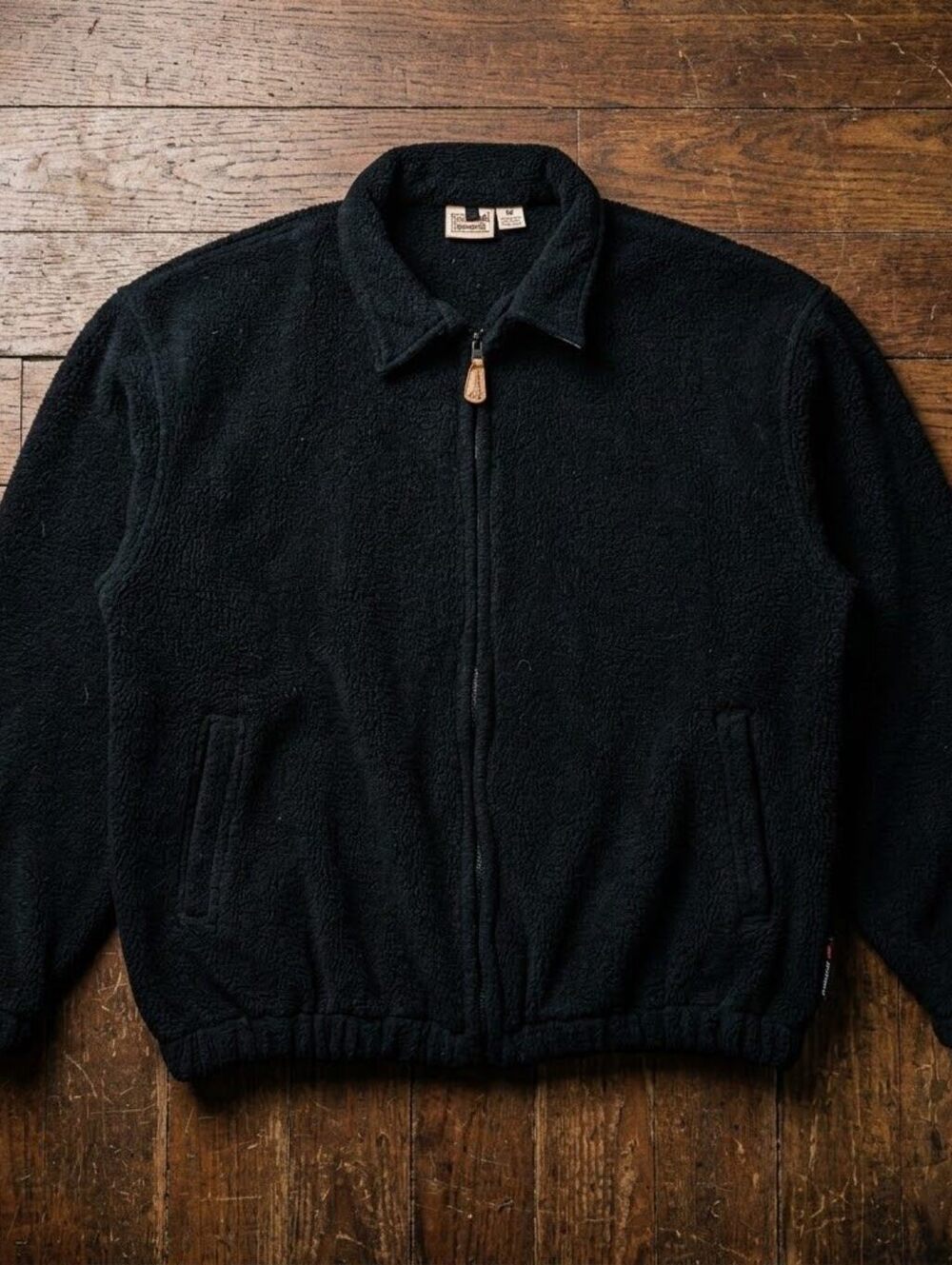 Vintage Woolrich Polartec Fleece Full Zip Jacket Mens L Black USA Mountaincore